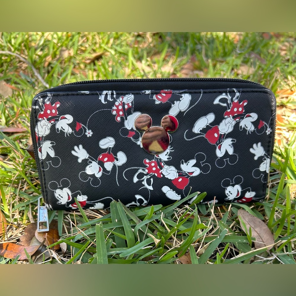 Mickey Mouse and Minnie Black Wallet